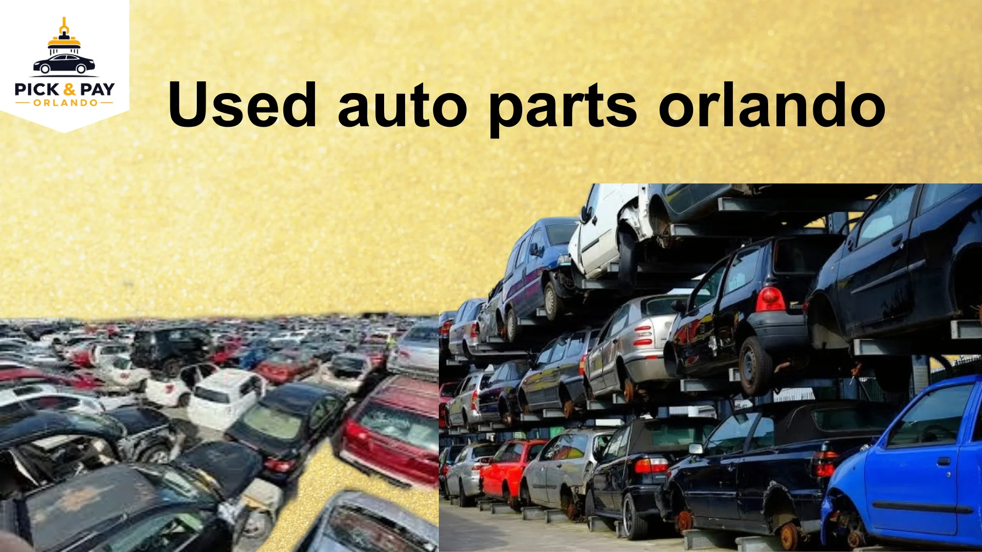 Shelves of quality used auto parts and recycled OEM car components available in Orlando, Florida.