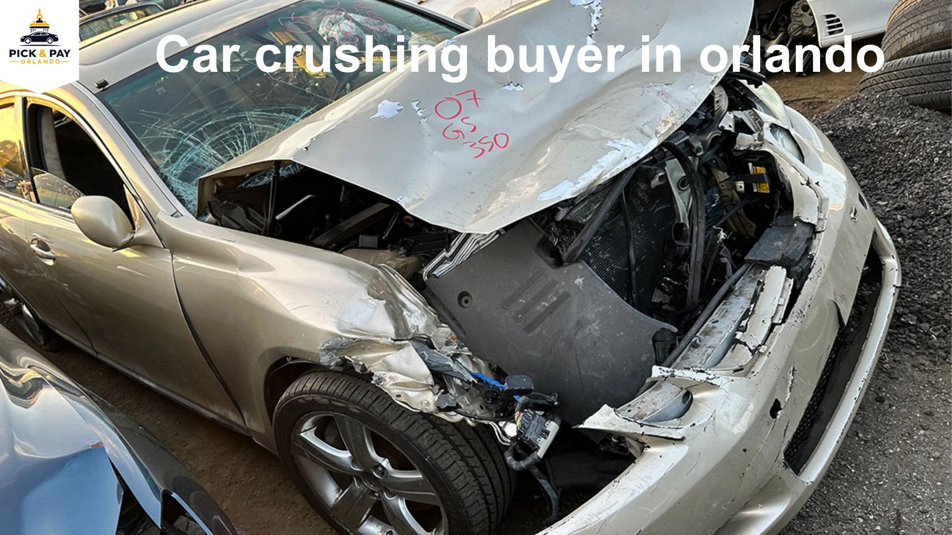Car crushing buyer in Orlando purchasing old, junk, and damaged cars for cash.